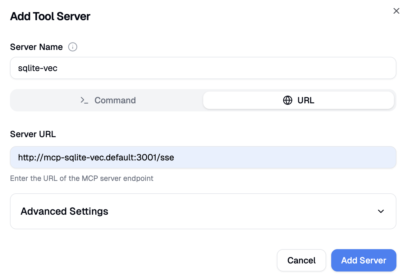 Add tool server