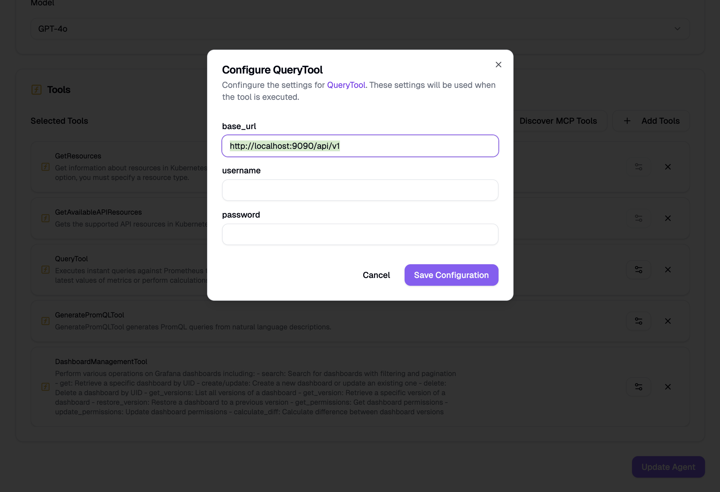 Configuring tools