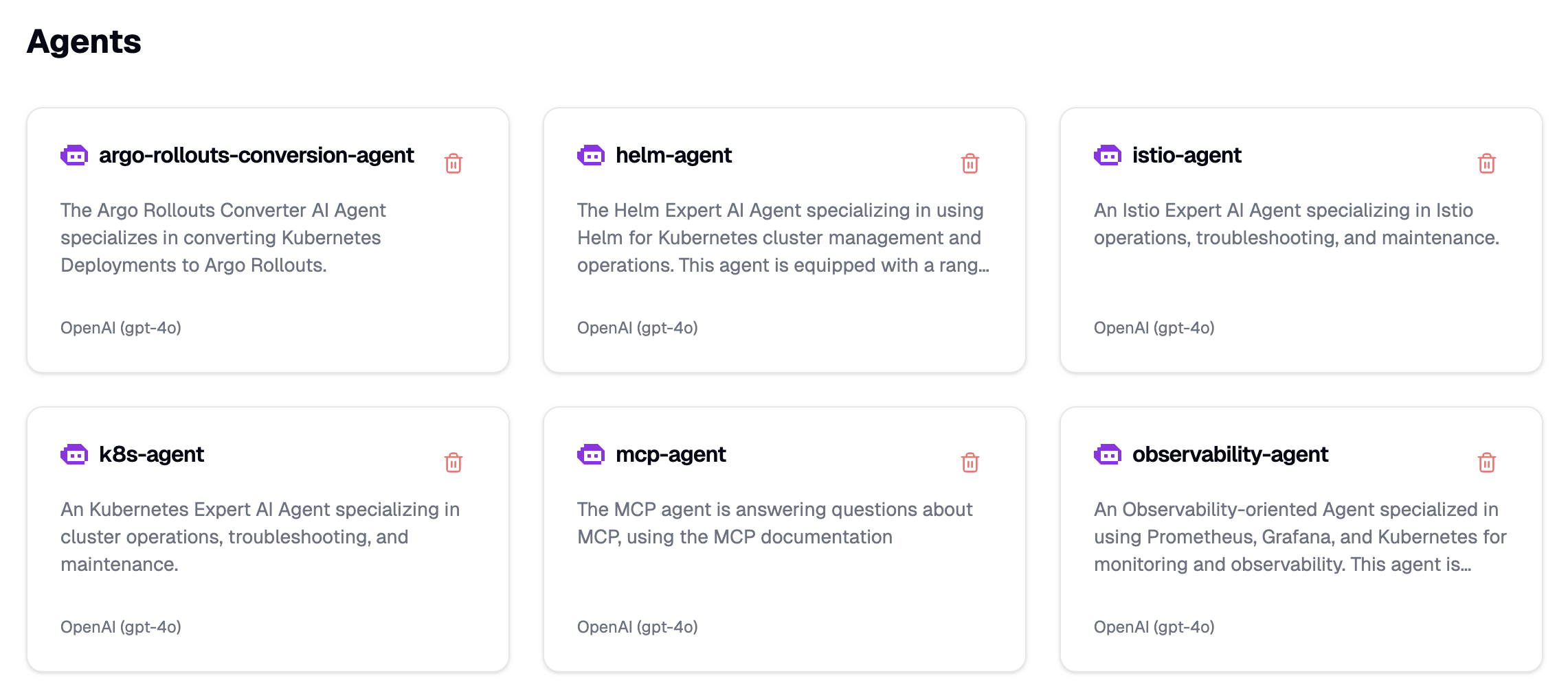 List agents
