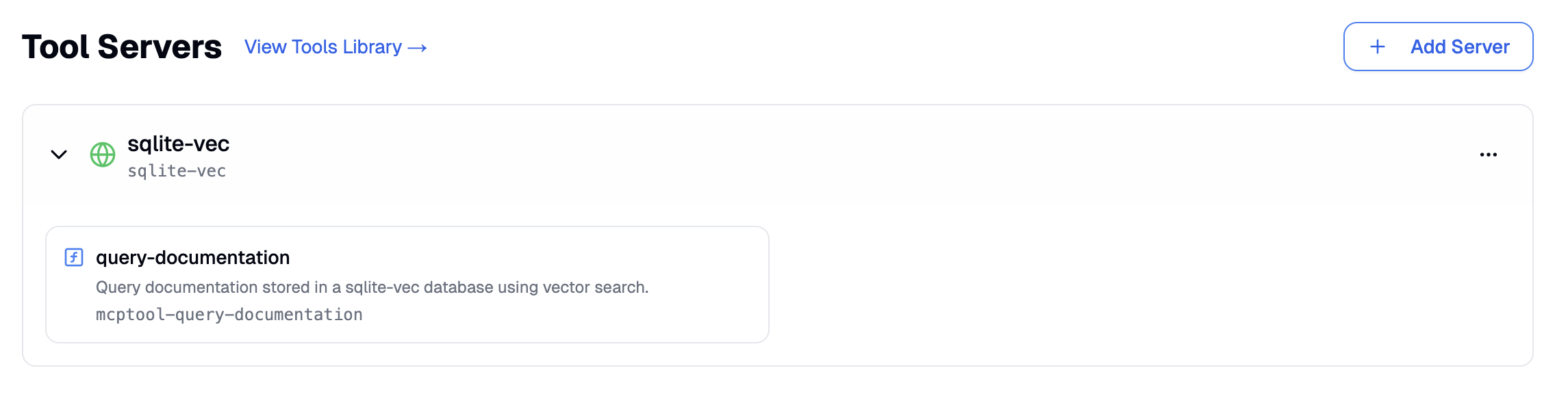 List tool servers