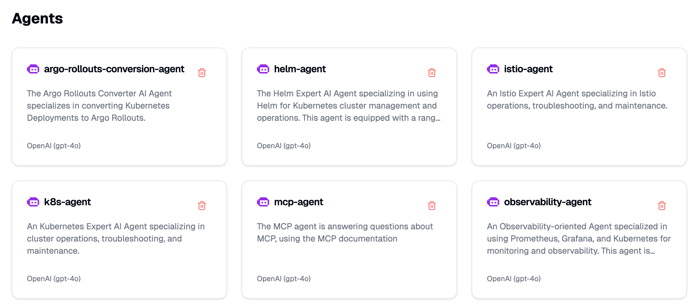list agents